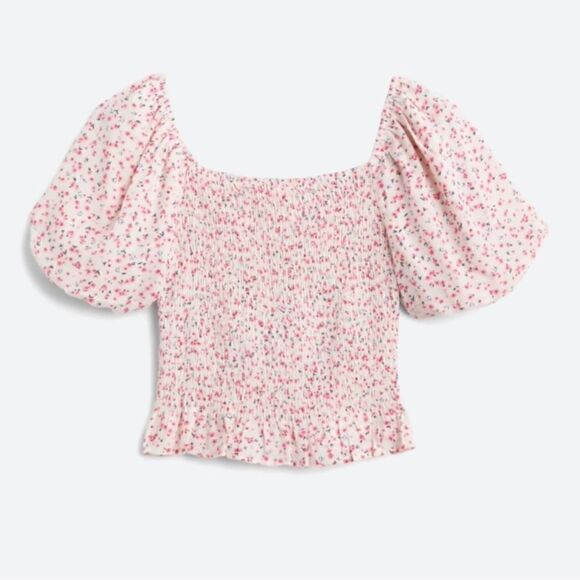 Dee Elly Floral Smocked Crop Top Stitch Fix small NWT - Picture 1 of 4